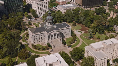 columbia south carolina aerial v39 establishing shot birds eye view flyover downtown capturing landmark state capitol building and urban cityscape in daytime - shot with inspire 3 8k - oct 3rd 2023