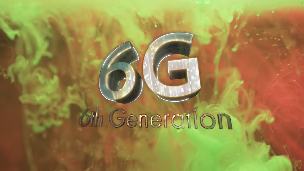 animación de rastros de nubes y texto 6g