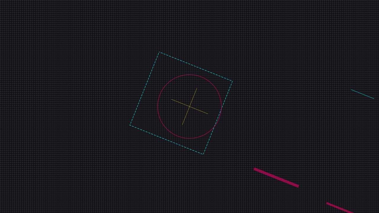 Abstrakt geometrisk animation med roterende kvadrat og cirkel
