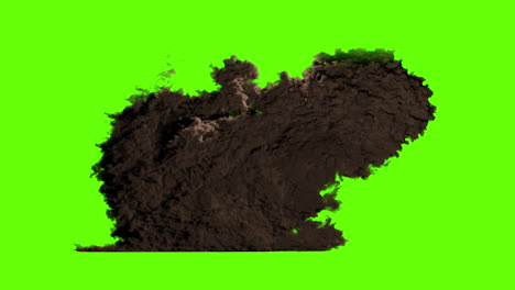 dark smoke or dust cloud on green screen