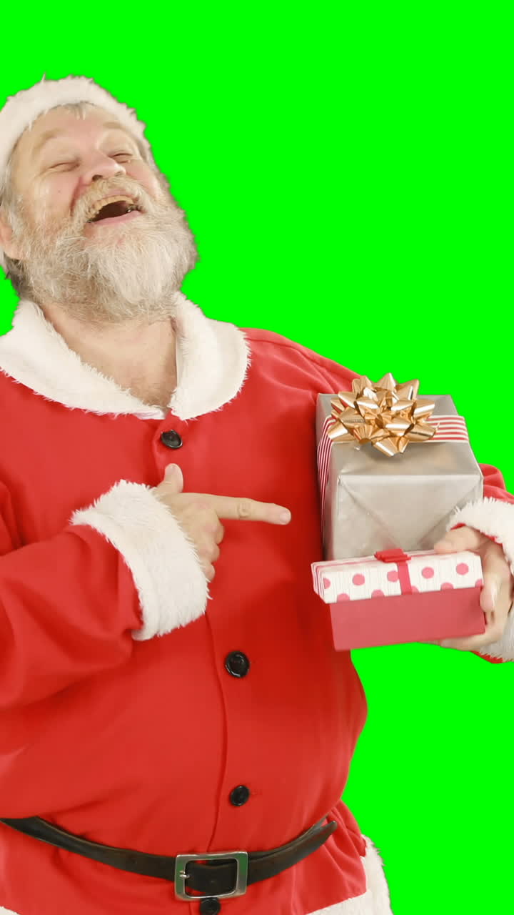 Papá Noel con una caja de regalos