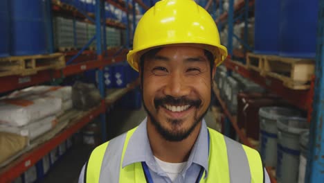 portraitr of a male worker in a warehouse