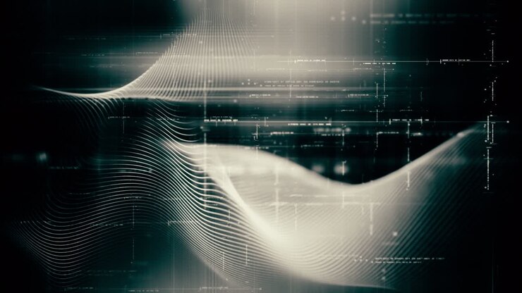 Futuristic Data Matrix Simulation HUD Background