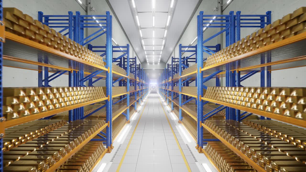Animation Of Stacked Gold Bar, Gold Bullion Gold Bars Treasury Wealth Ingot Luxury Finance Goods Trading