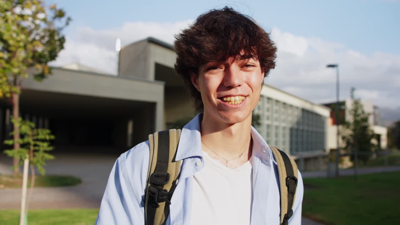 Teenage student portrait on school campus
