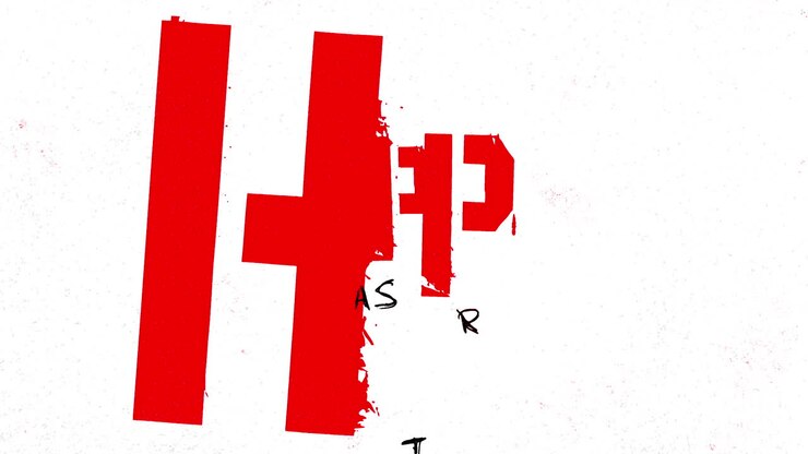 Handwritten Happy Easter in red lettering on white background