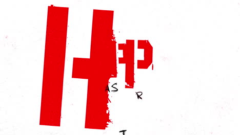 escrito a mano feliz pascua en letras rojas sobre fondo blanco