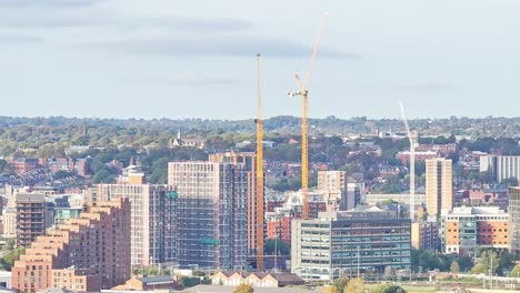 construction of high rise tower blocks in city centre in leeds city centre england