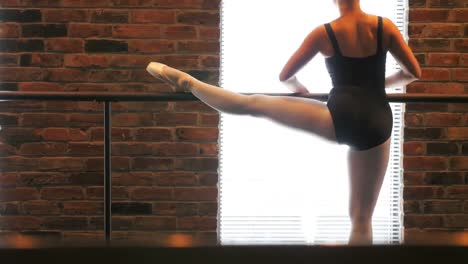 una bailarina practicando un baile de ballet