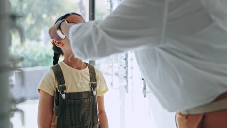 Woman,-girl-and-eyewear-shopping-for-glasses