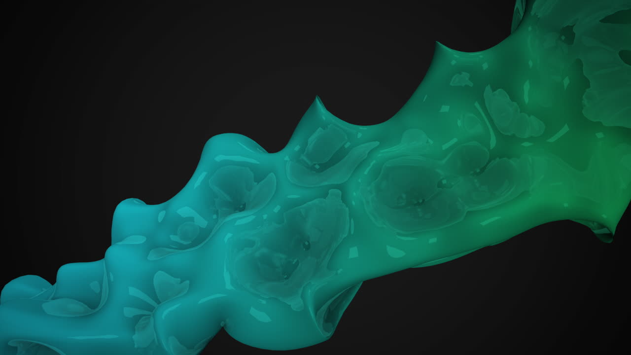 orbe líquido futurista verde sobre degradado negro