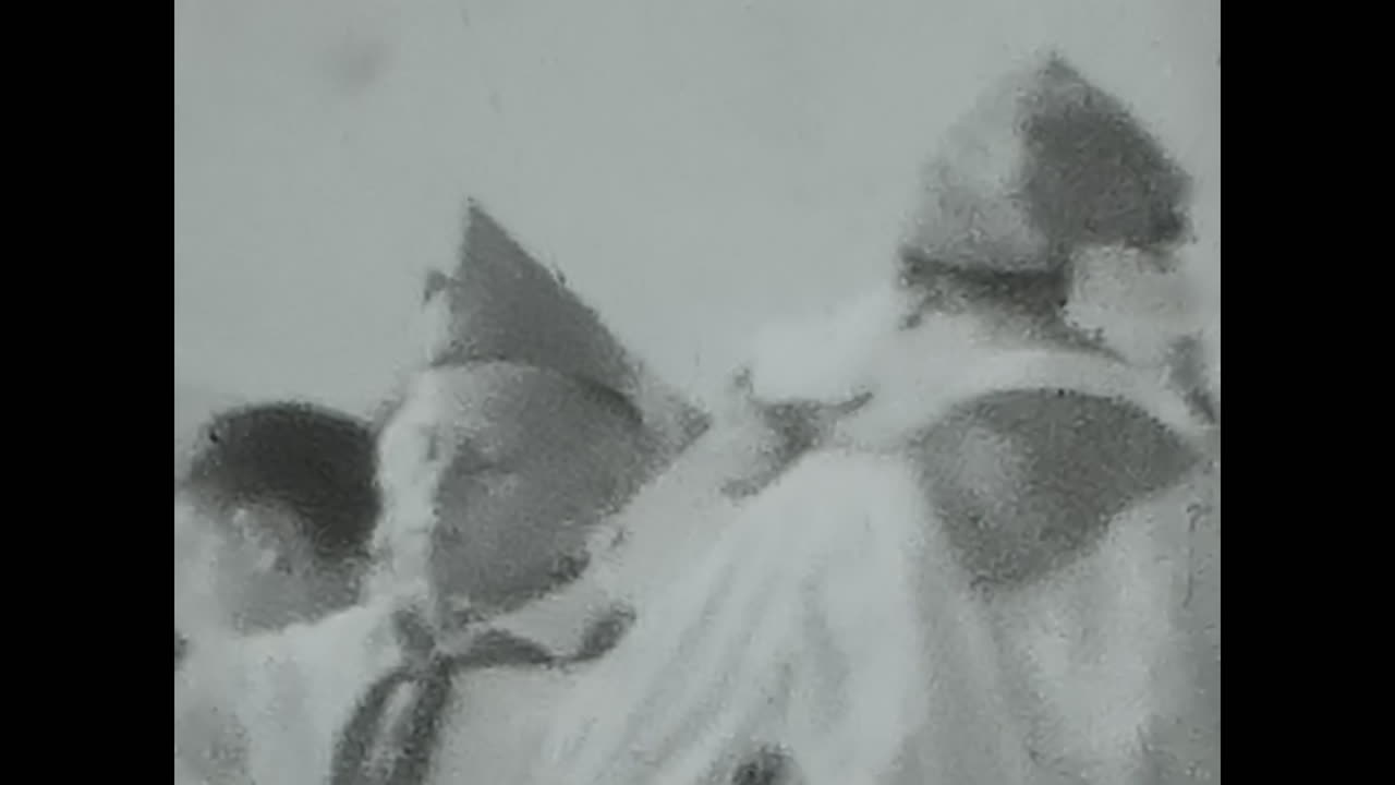 Black and White Video of a Pioneers in a Tie. CIRCA USSR 1970: Black and White Video of a Pioneers in a Tie