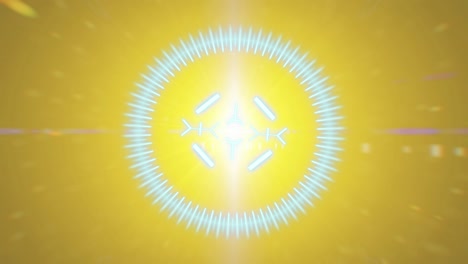 animación en 2d de un objetivo con un fondo de resaltos anamórficos
