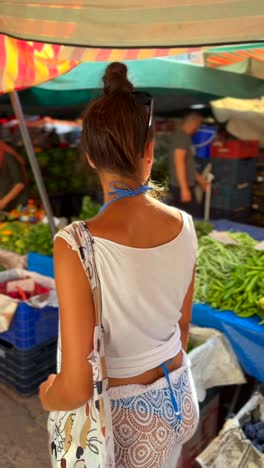 woman at a street market