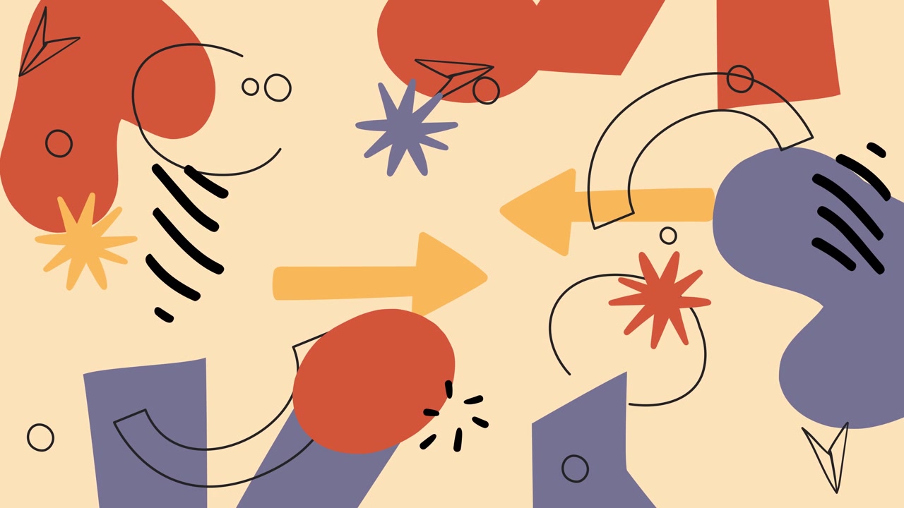 Dynamic Abstract Motion Graphics with Arrows and Organic Shapes