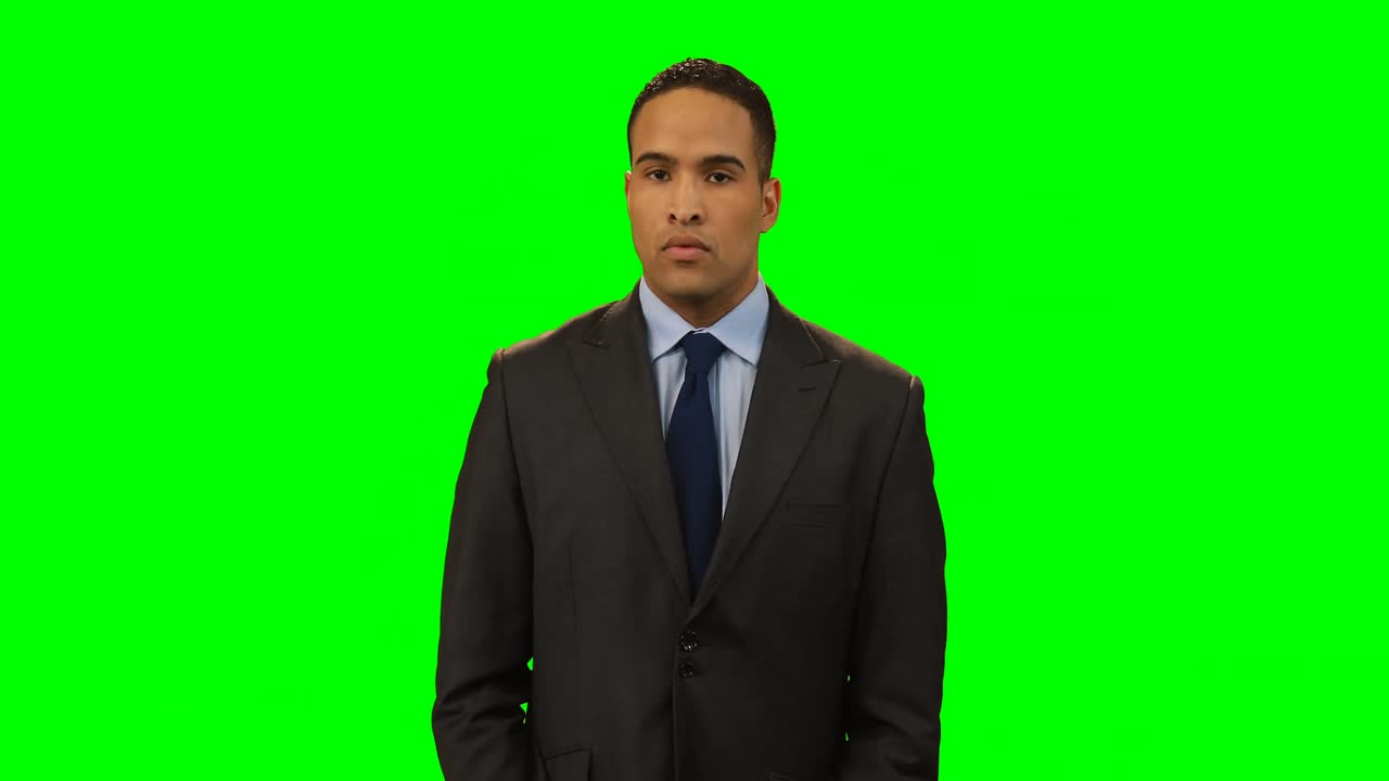 보이지 않는 화면을 만지는 사업가