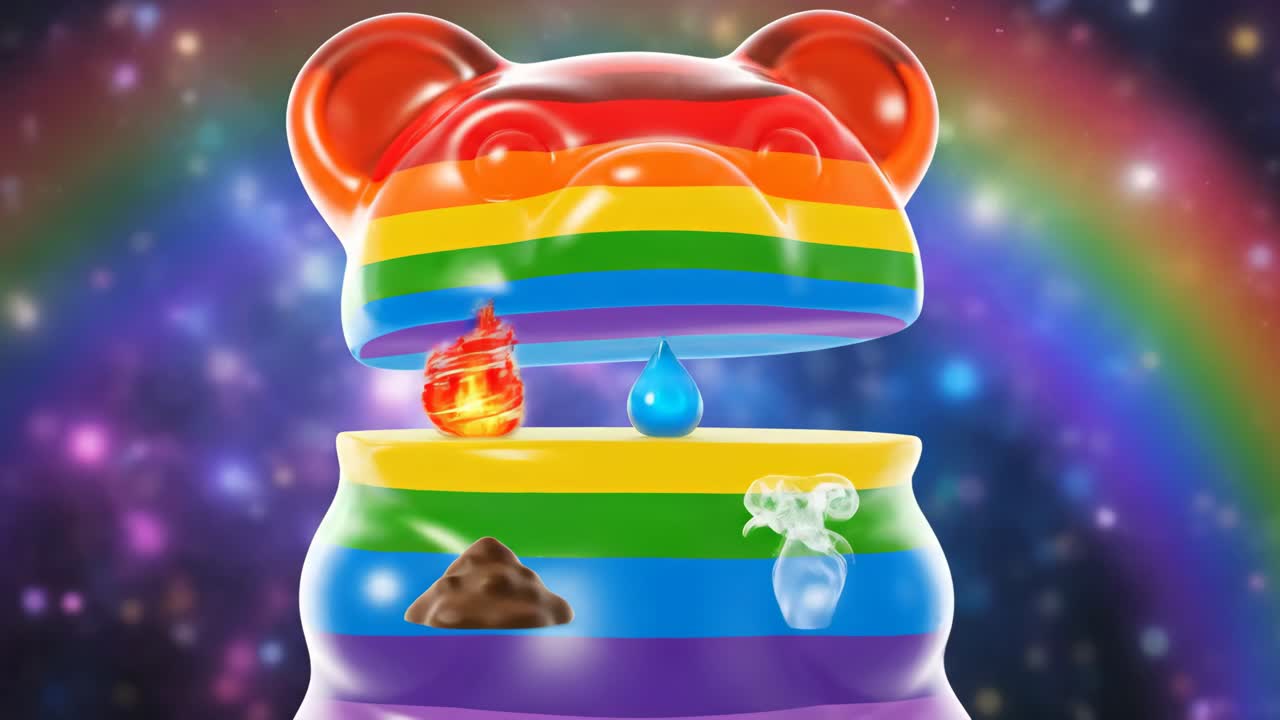 Rainbow Gummy Bear with Elements