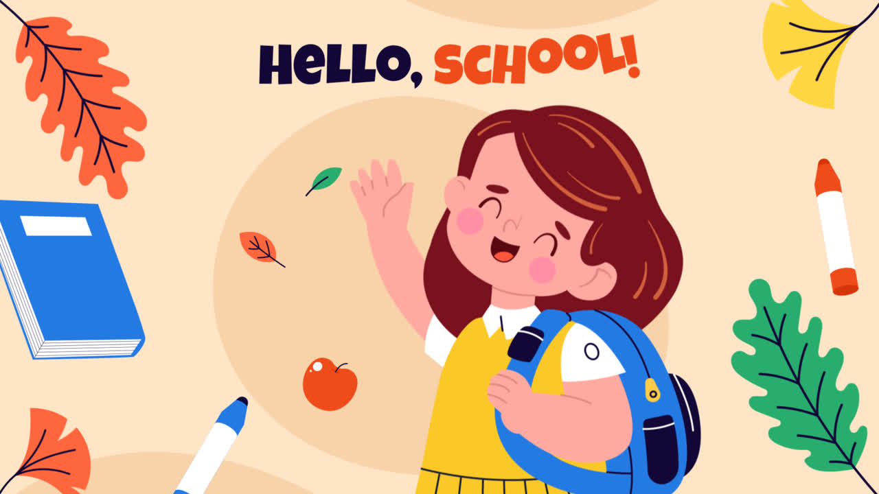 러시아 지식의 날 축하를 위한 평면 일러스트레이션의 모션 그래픽