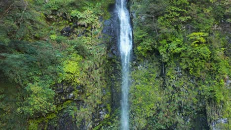 amidagataki falls in gifu japan, aerial shot