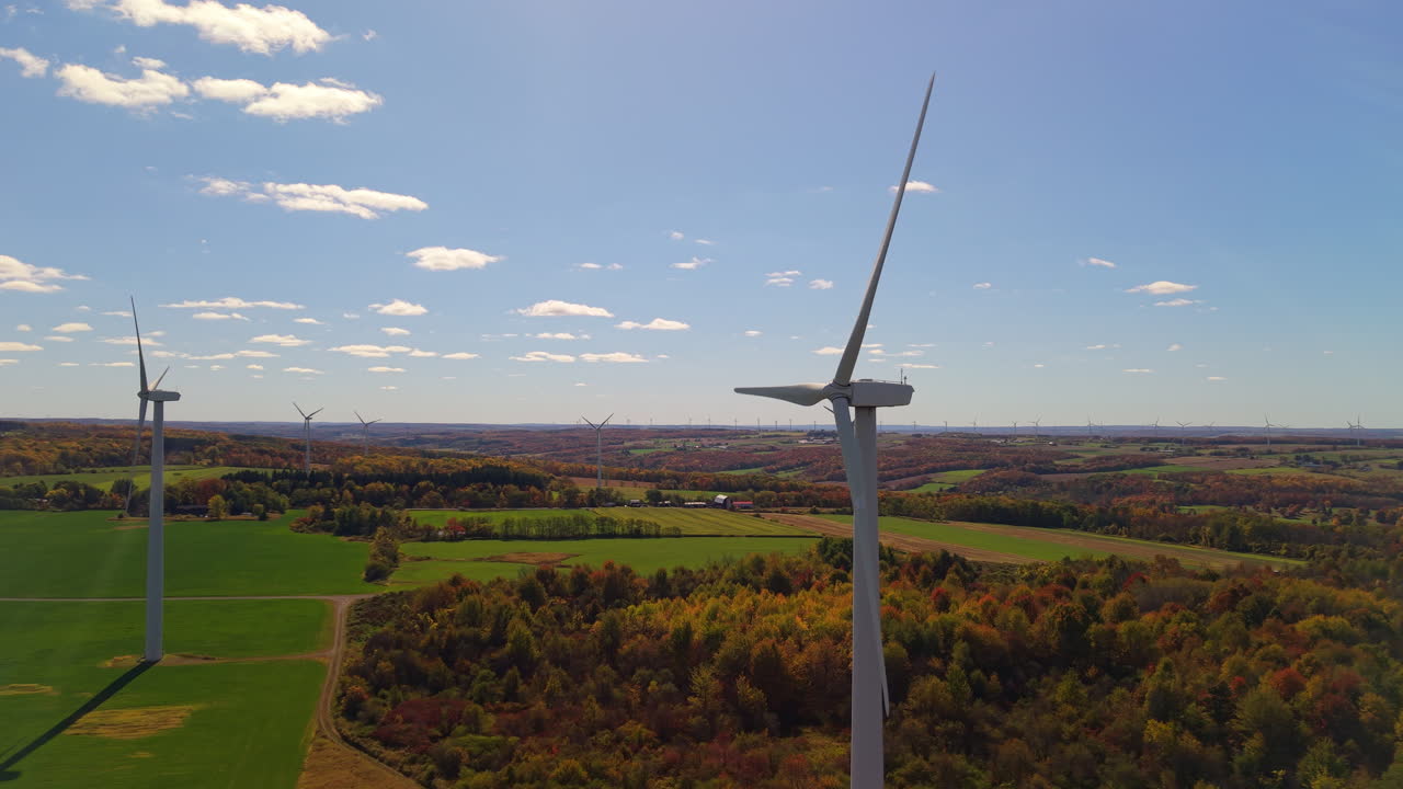 Wind Turbines in a Picturesque Autumn Landscape