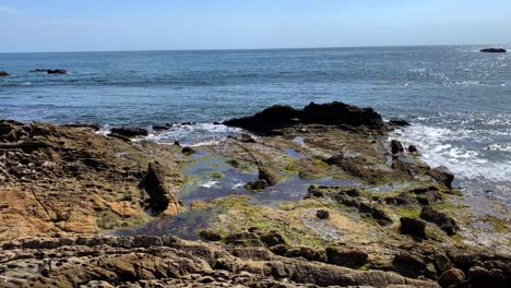 4k 60p, tidal pools on rocky beach