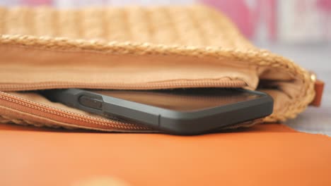 cell phone in a purse