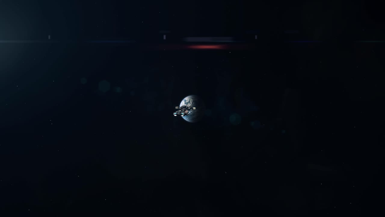 지구를 떠나는 대형 화물선