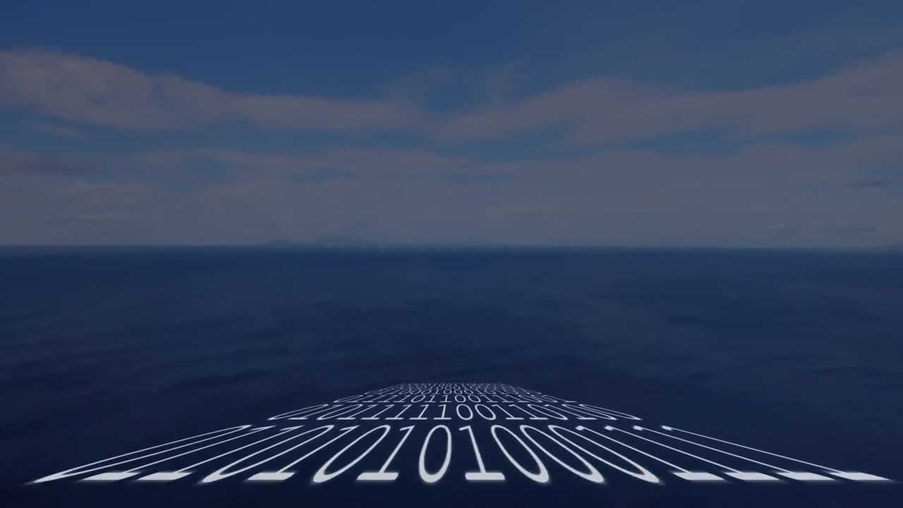 해상에서 바이너리 코딩의 애니메이션