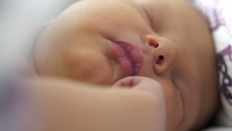 portrait of beautiful caucasian newborn sleeping