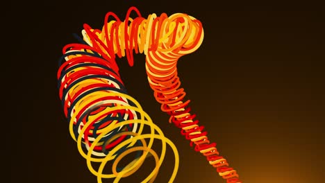 resorte en espiral de líneas, generado por computadora. renderización 3d de fondo abstracto