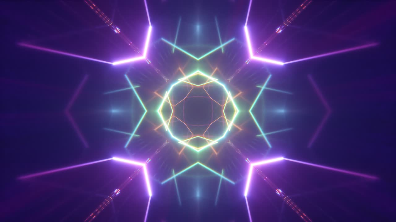 Modello geometrico astratto al neon