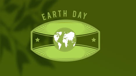 animation of earth day and globe on green background