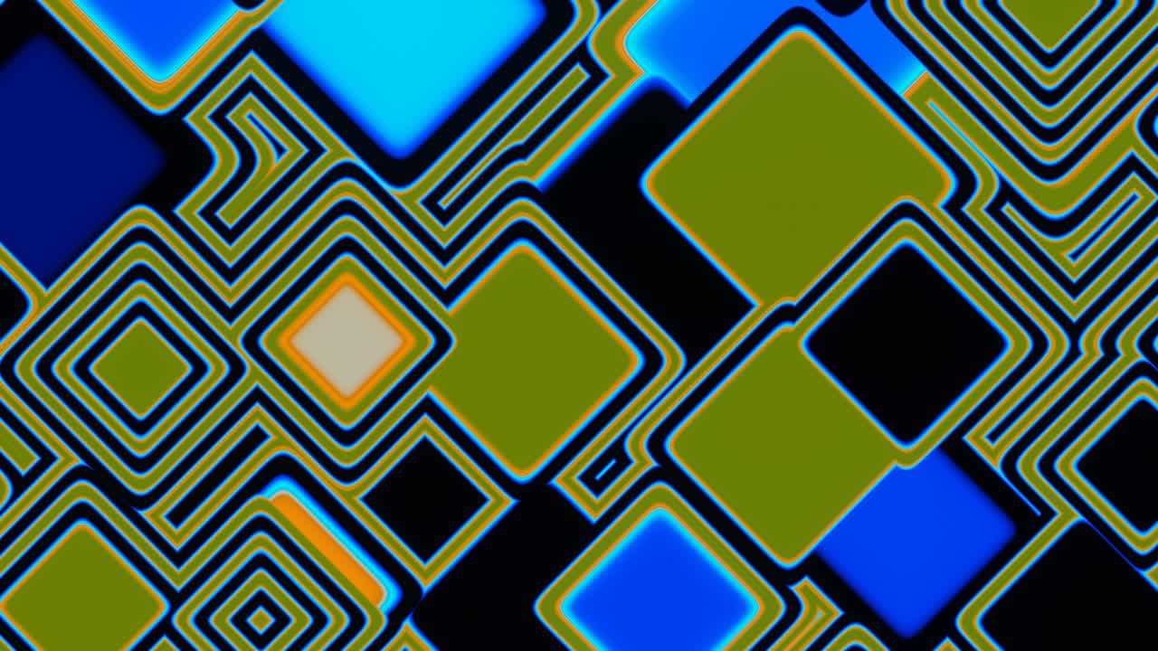 cuadrados pulsantes iridescentes abstractos y un bucle