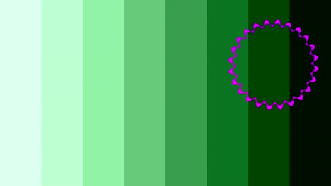 diseño gráfico que gira en el lado derecho de arriba hacia abajo cambiando de color.