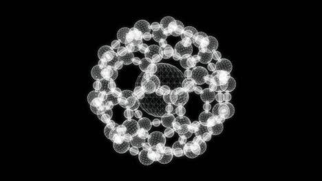 hologram screen 3d of a molecule - loop