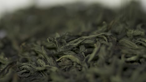 close-up view of black tea leaves