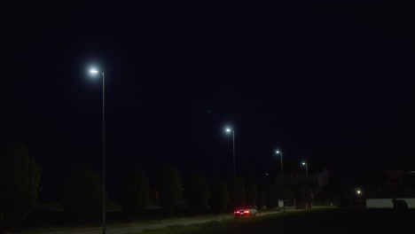 night drive on a suburban street