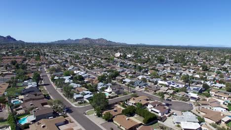 drone footage of scottsdale, arizona view toward the distinctive architecture