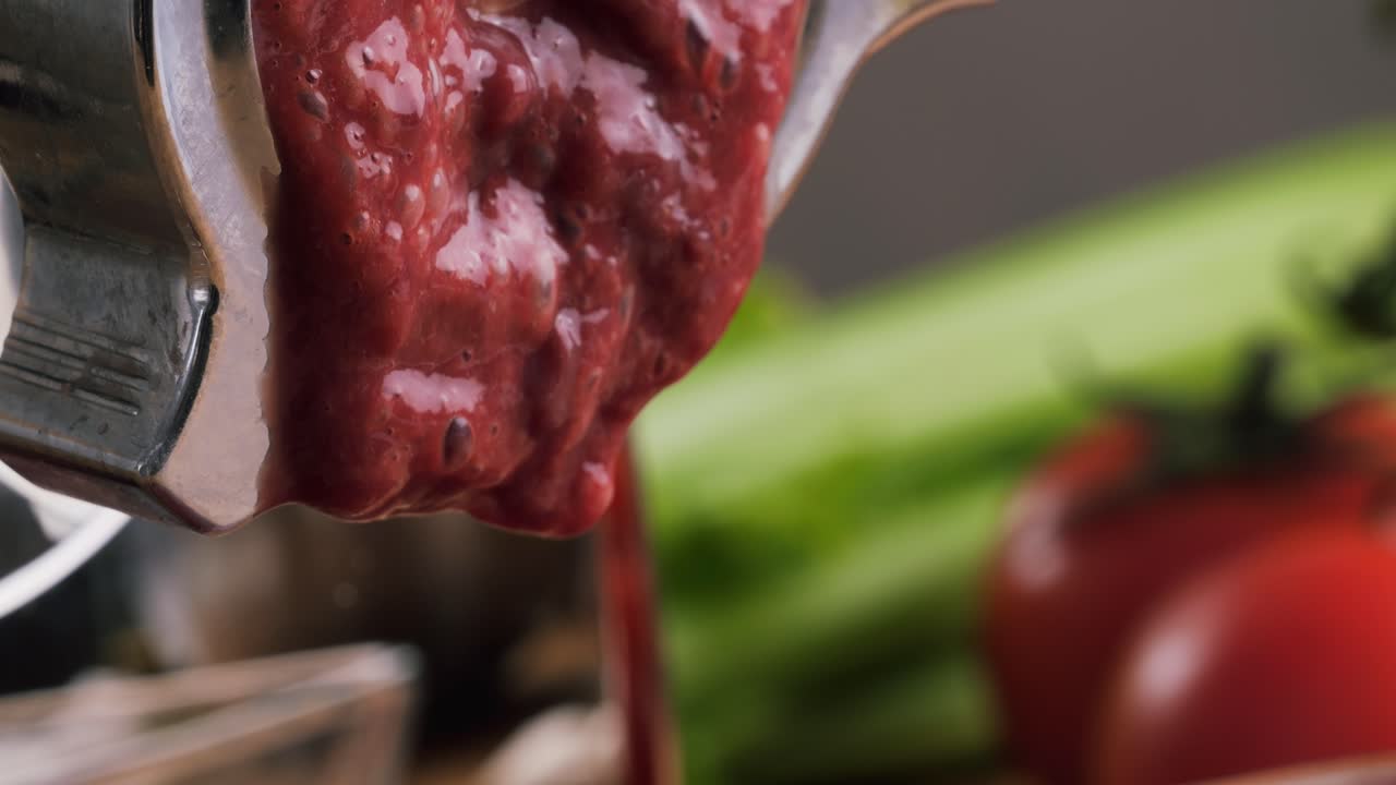 Preparing minced meat with a meat grinder