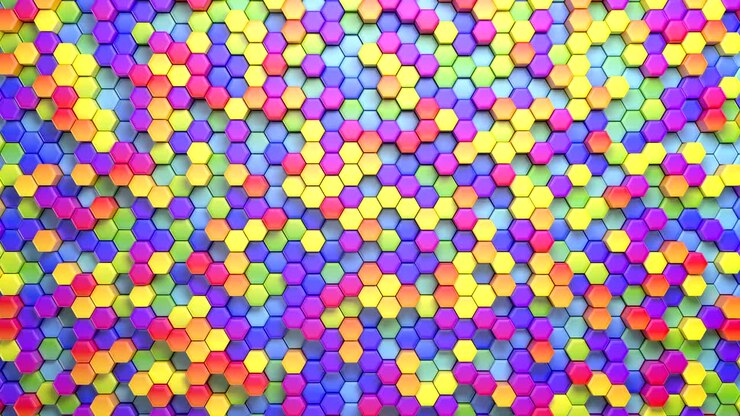 Beautiful Abstract Hexagonal Multicolored Background