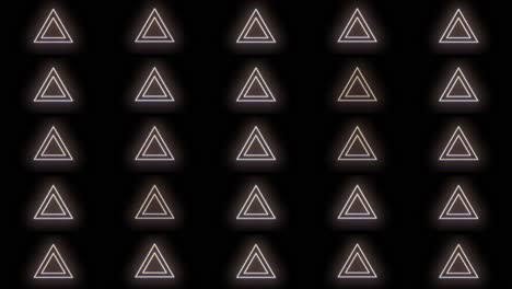 Pulsing neon yellow triangles pattern in rows 3