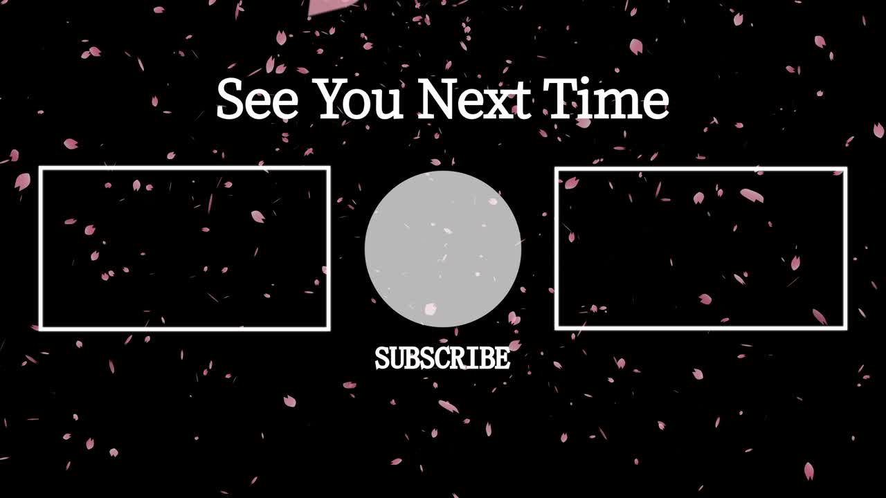 체리 꽃 잎자루 입자 끝 카드 끝 화면 모션 그래픽