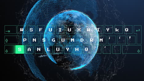 animación del procesamiento de datos por computadora en todo el mundo