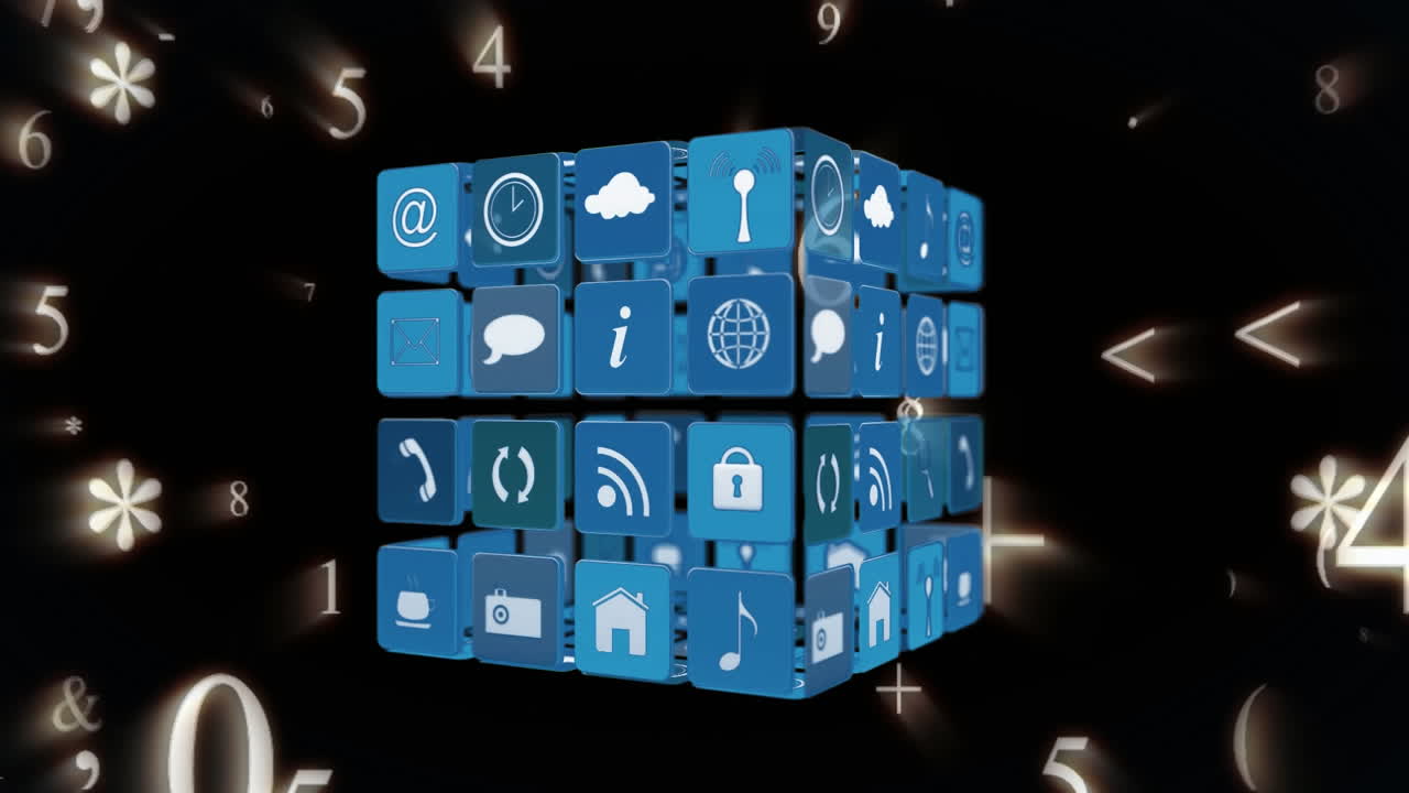 iconos y símbolos de internet con números