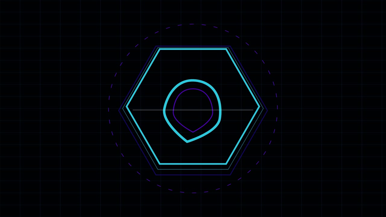 Animação Abstrata de Interface Digital Hexagonal