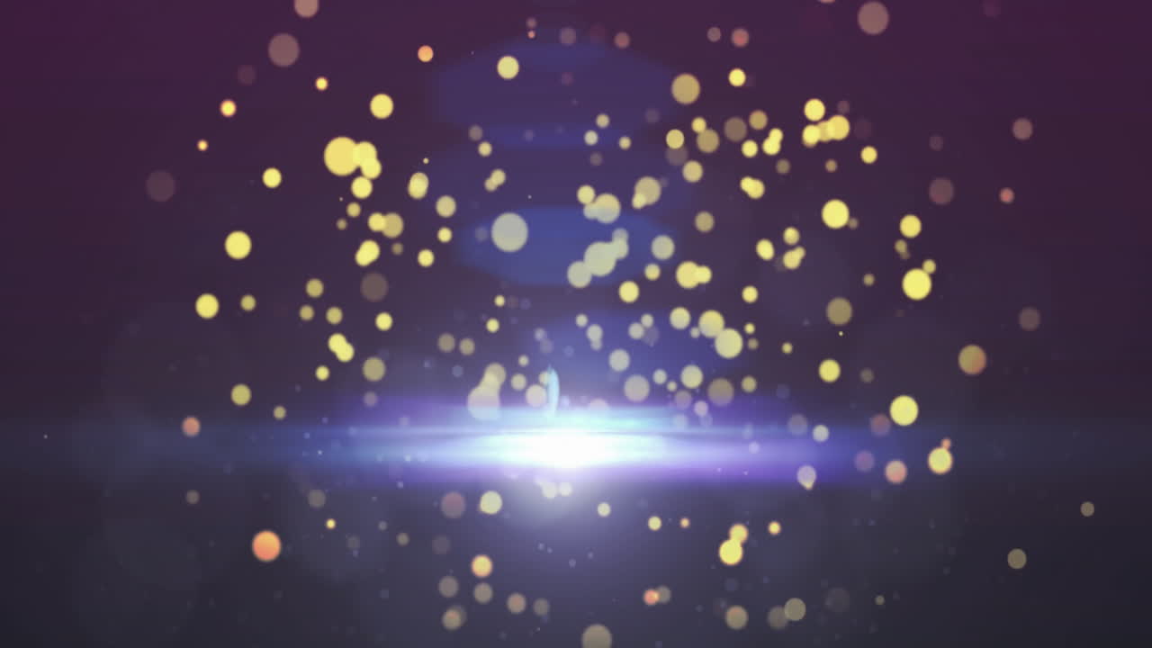 어두운 배경 위에 움직이는 반이는 빛의 반점의 애니메이션