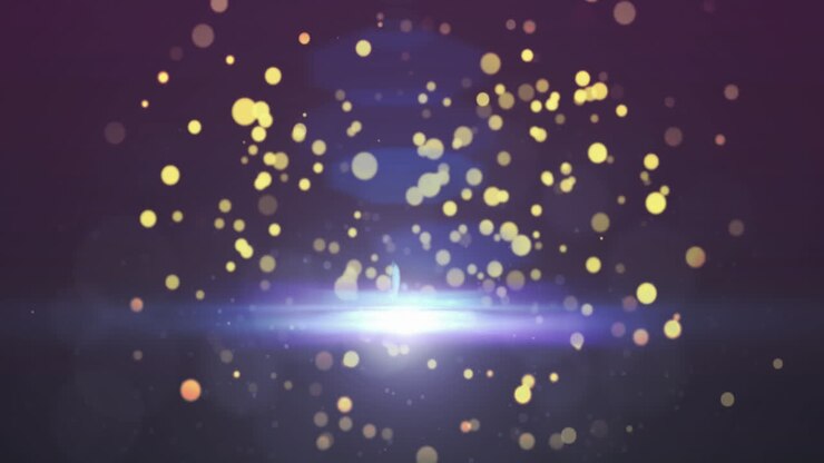 Animazione di punti luce luminosi che si muovono su uno sfondo scuro