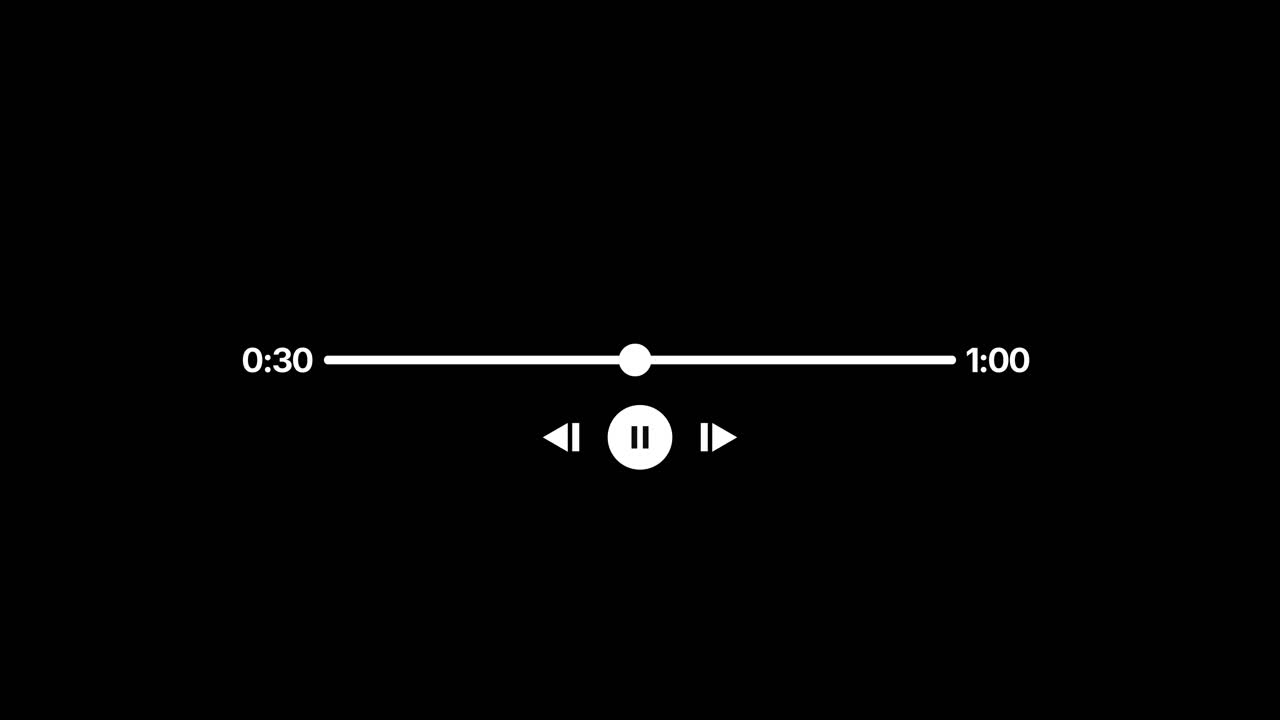 Interface animée de lecteur multimédia avec barre de progression