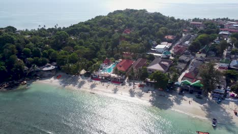 haad rin beach in koh phangan island thailand drone home of full moon party