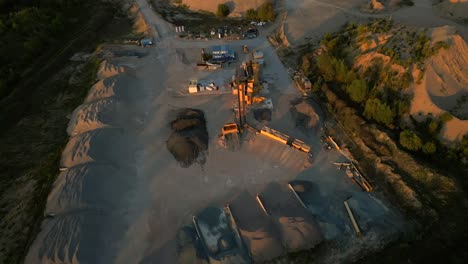 industry mineral facilities, machinery, construction excavation, aerial
